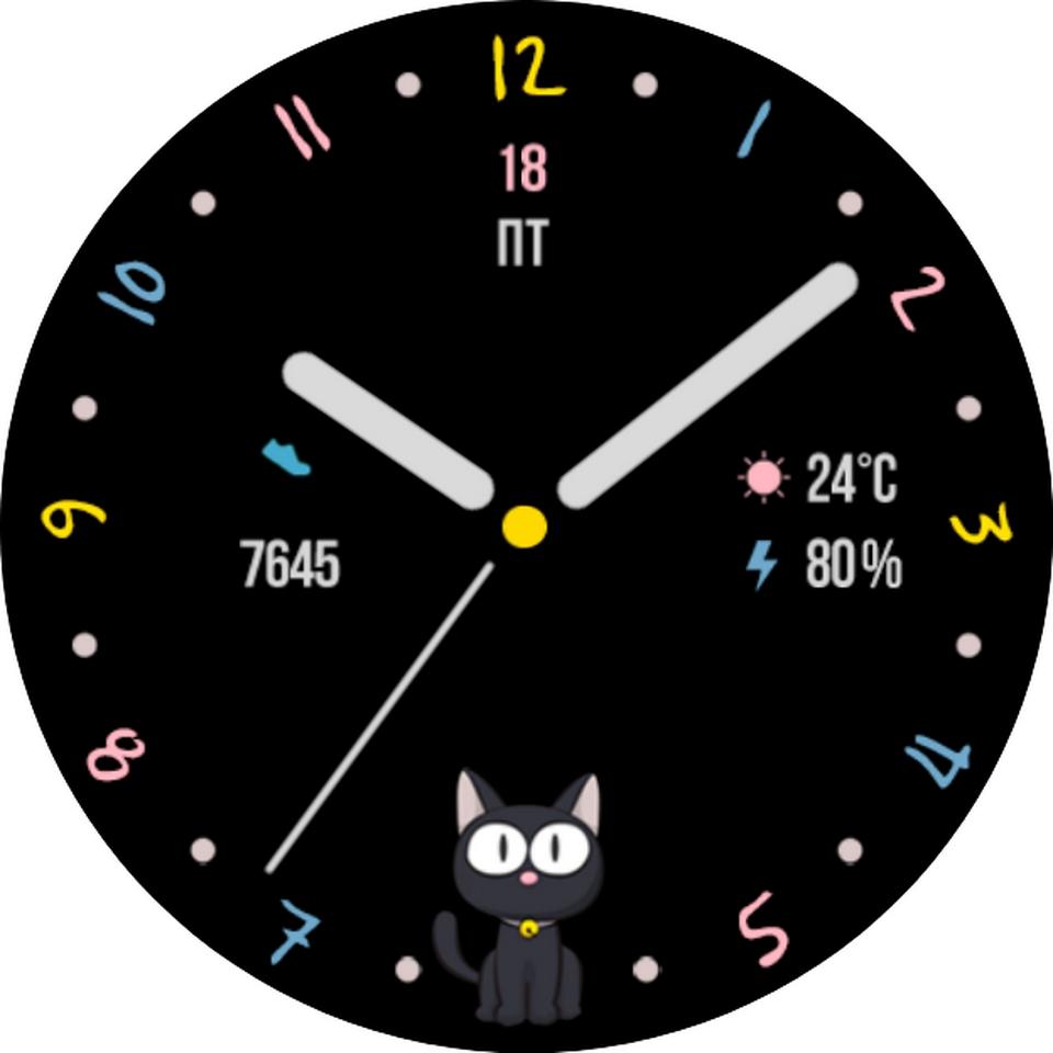 Циферблат Cartoon Cat RUS для Huawei Watch